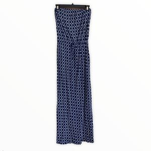 Merona Navy Damask Print Sleeveless Maxi Dress